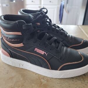 Puma Kids High-Top Sneakers - Black and Pink